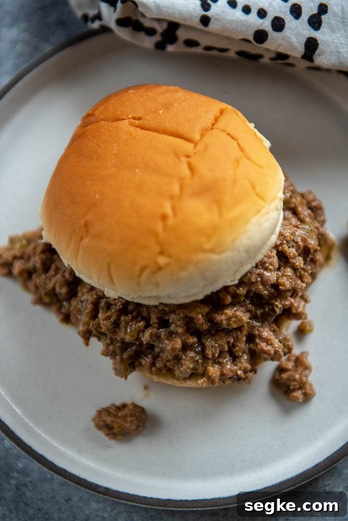 Slow Cooker Philly Cheesesteak Style Sloppy Joes 5 Philly cheesesteak sloppy Joes on hamburger bun