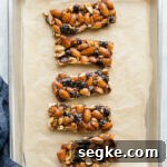 Blueberry Almond Granola Bars on a plate.