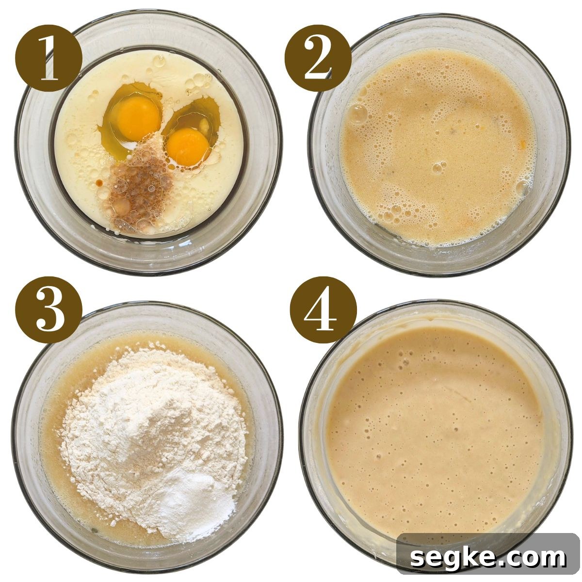 Steps to make white chocolate blueberry muffins.