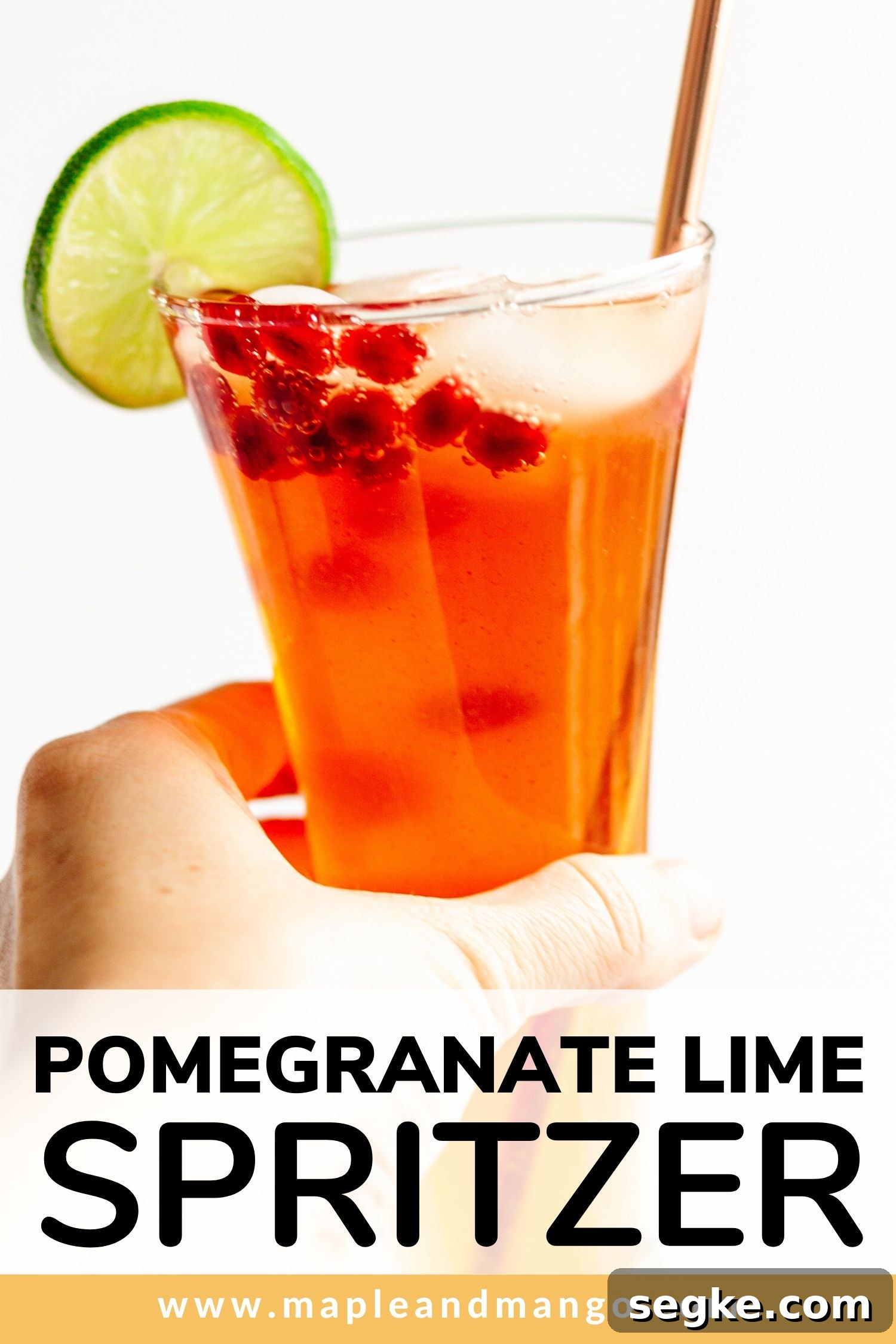 Sparkling Pomegranate Lime Spritzer Recipe 5 Pinterest image for Pomegranate Lime Spritzer