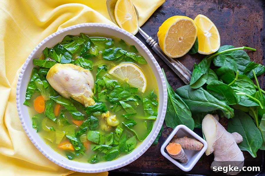 chicken spinach soup