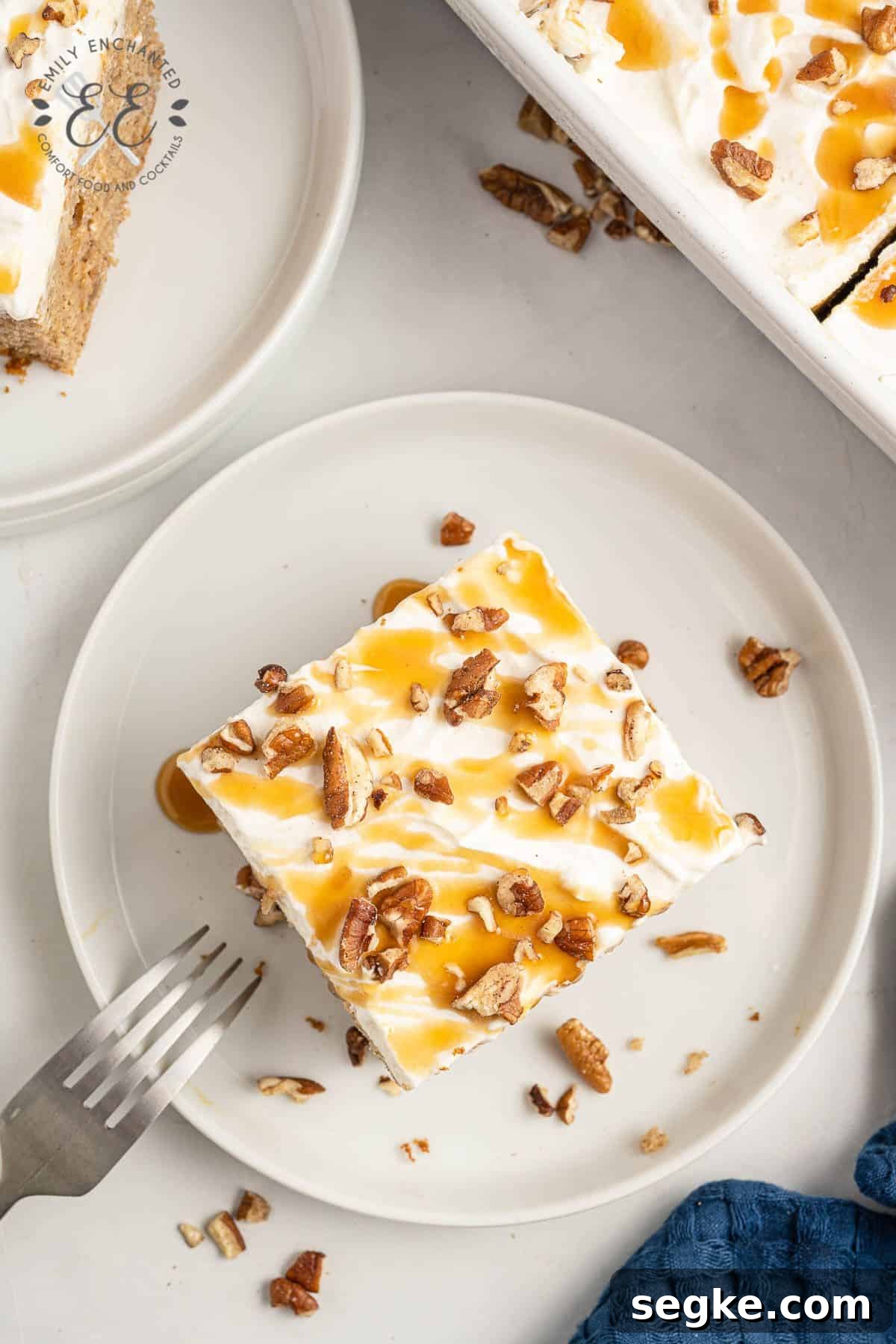 Pumpkin Poke Cake Slice
