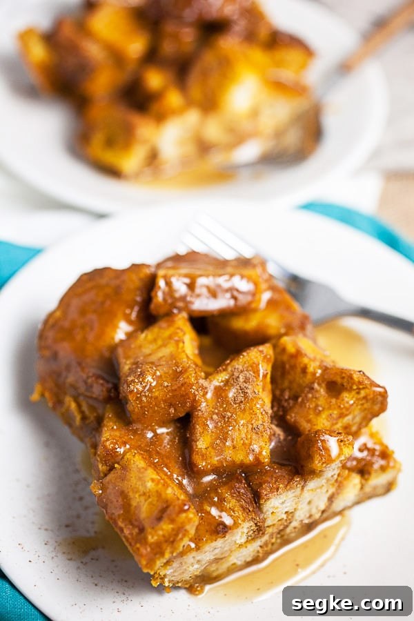 Pumpkin Bread Pudding with Caramel Sauce
