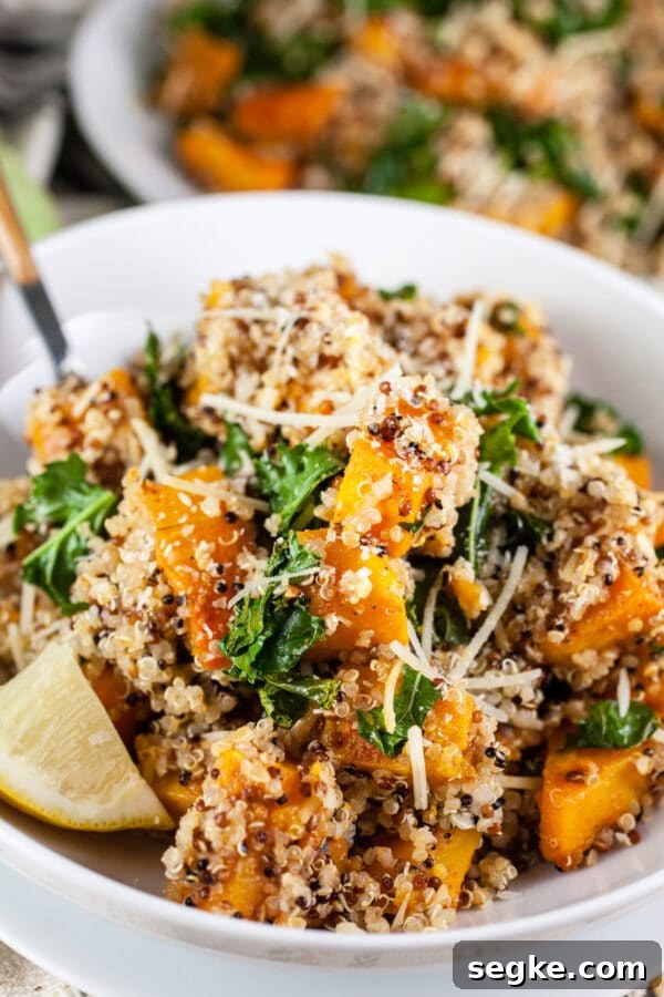 Roasted Butternut Squash Kale Farro Salad