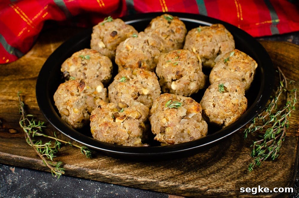 Sausage Meat Stuffing Balls with Apple and Chestnut
