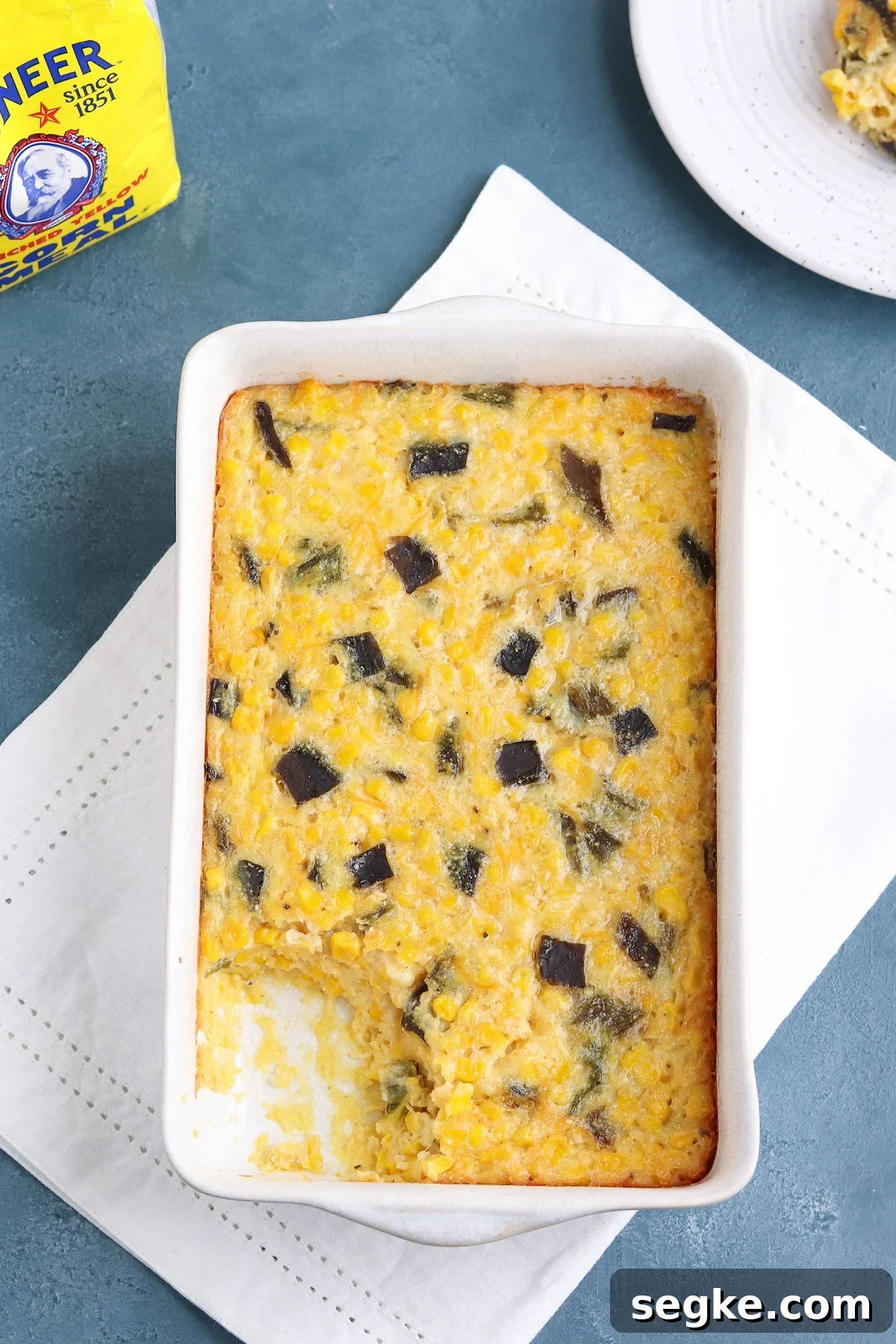 Creamy Poblano Corn Casserole Recipe 4 Poblano Corn Casserole ready to bake