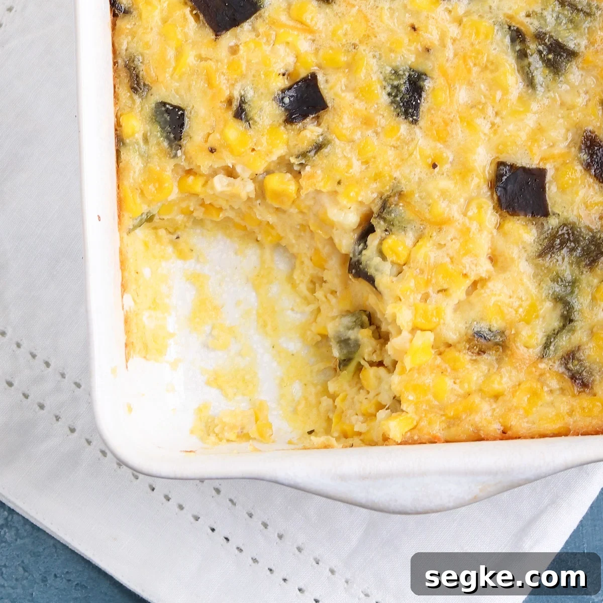 Creamy Poblano Corn Casserole Recipe 9 Poblano Corn Casserole serving