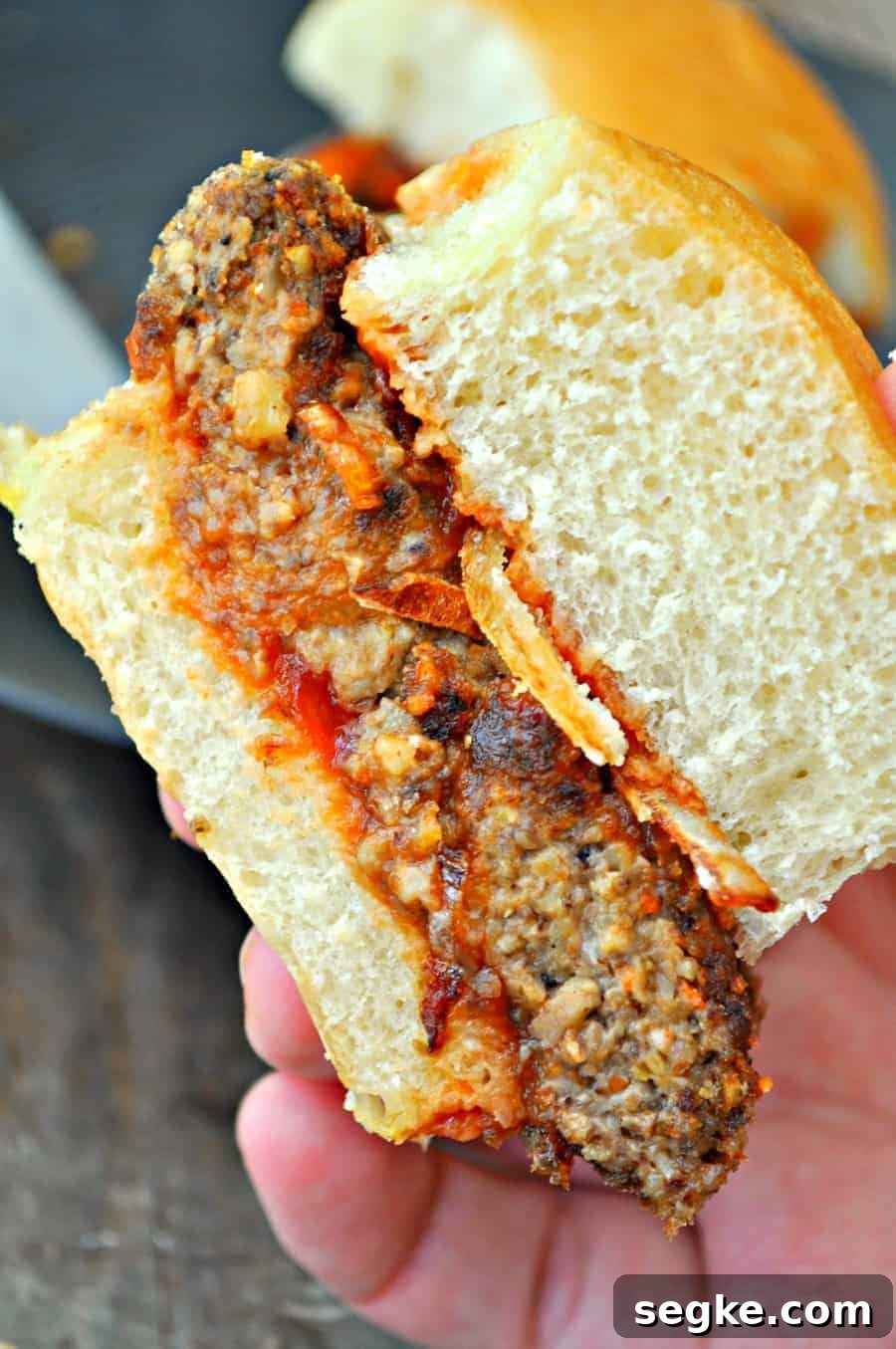Vegan Mushroom Meatloaf Sliders Recipe with Crispy Shallots 3 Closeup of mushroom sliders