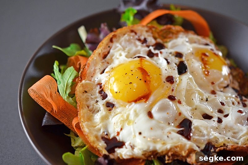 A finished Sunnyside Salad in a brown serving bowl.