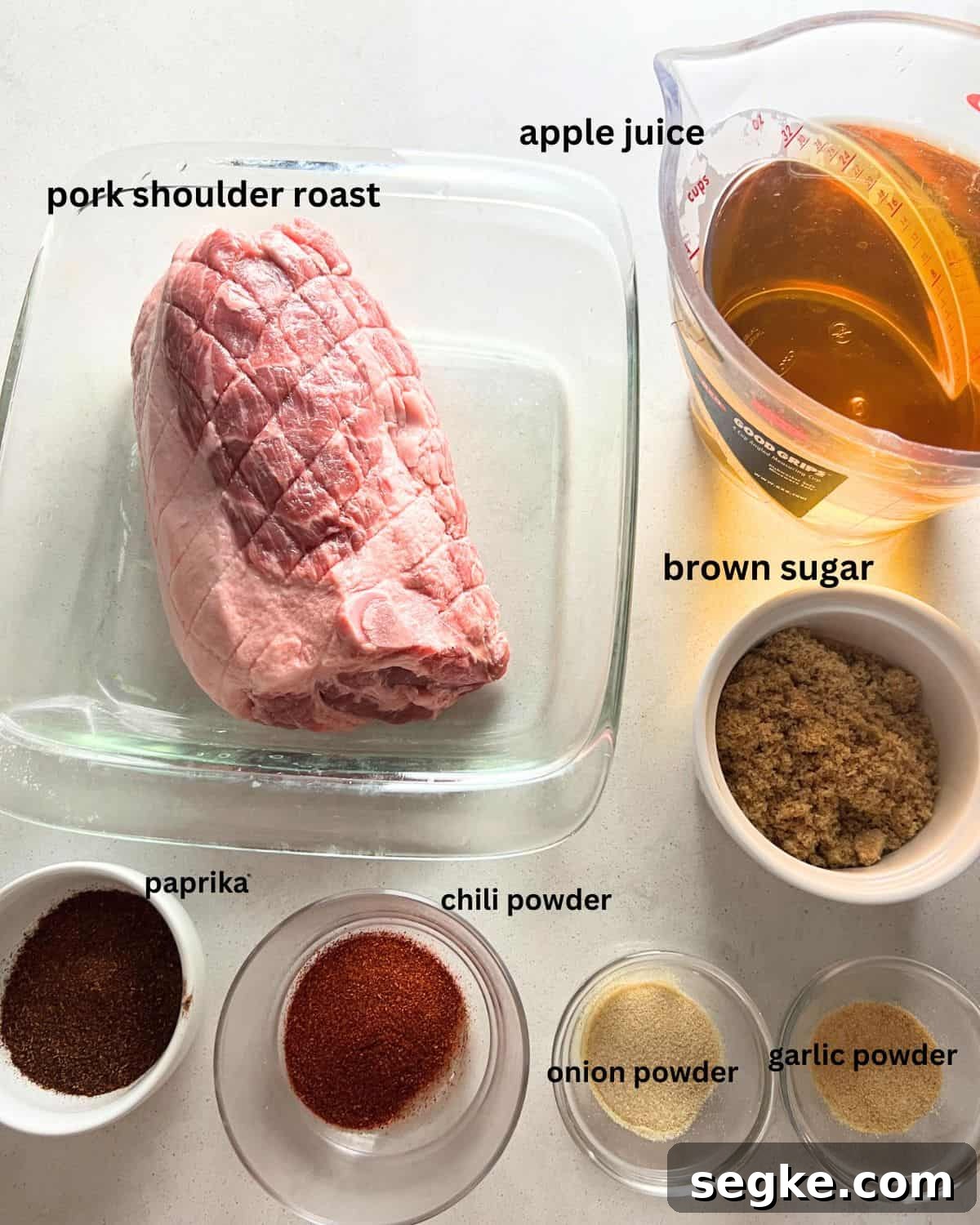 Ingredients Needed for Pork Shoulder Roast.