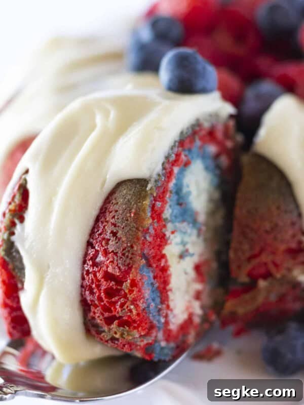 Slice of Firecracker Bundt Cake