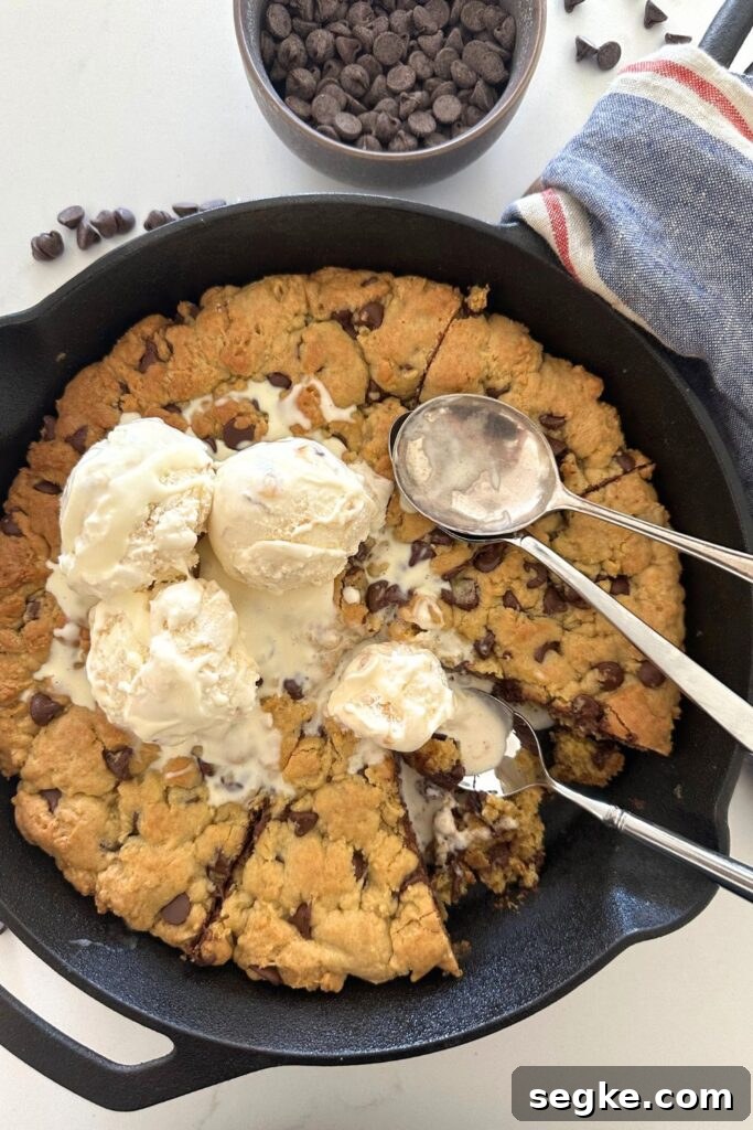 Sourdough Cookie Skillet with chocolate chips