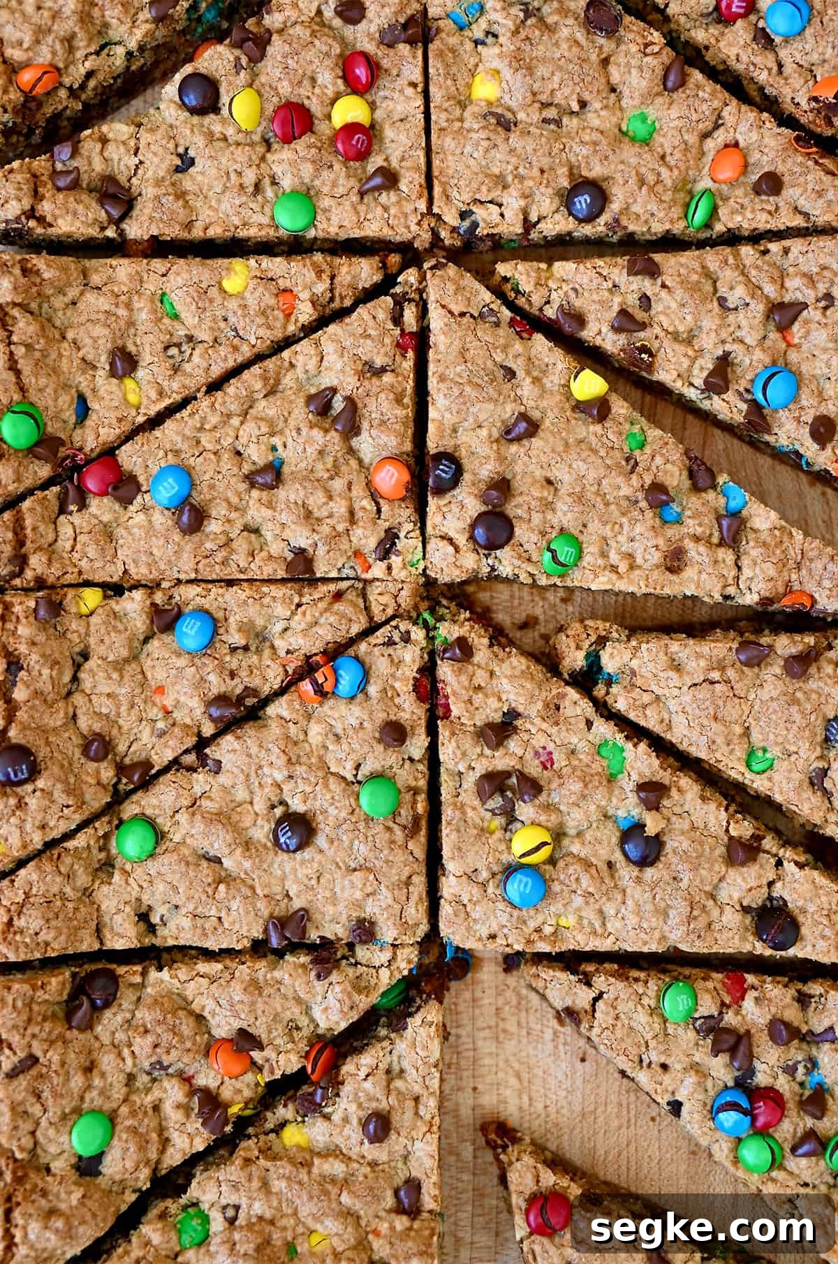Spooky Halloween Dessert Recipes to Impress Guests 15 Peanut butter oatmeal bars with M&Ms and chocolate chips.