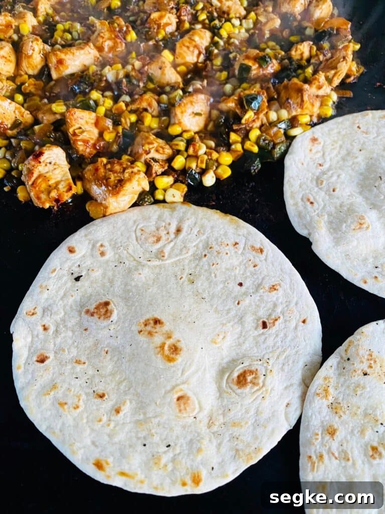 Griddle Chicken Poblano Tacos