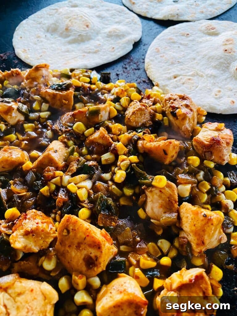 Griddle Chicken Poblano Tacos