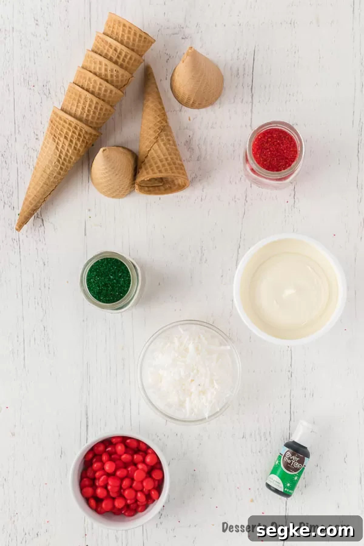 DIY Ice Cream Cone Christmas Tree Ornaments 3 Ingredients for Ice Cream Cone Christmas Trees.