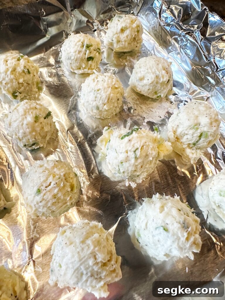 Butter balls on a baking sheet