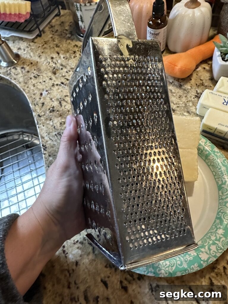 A cheese grater