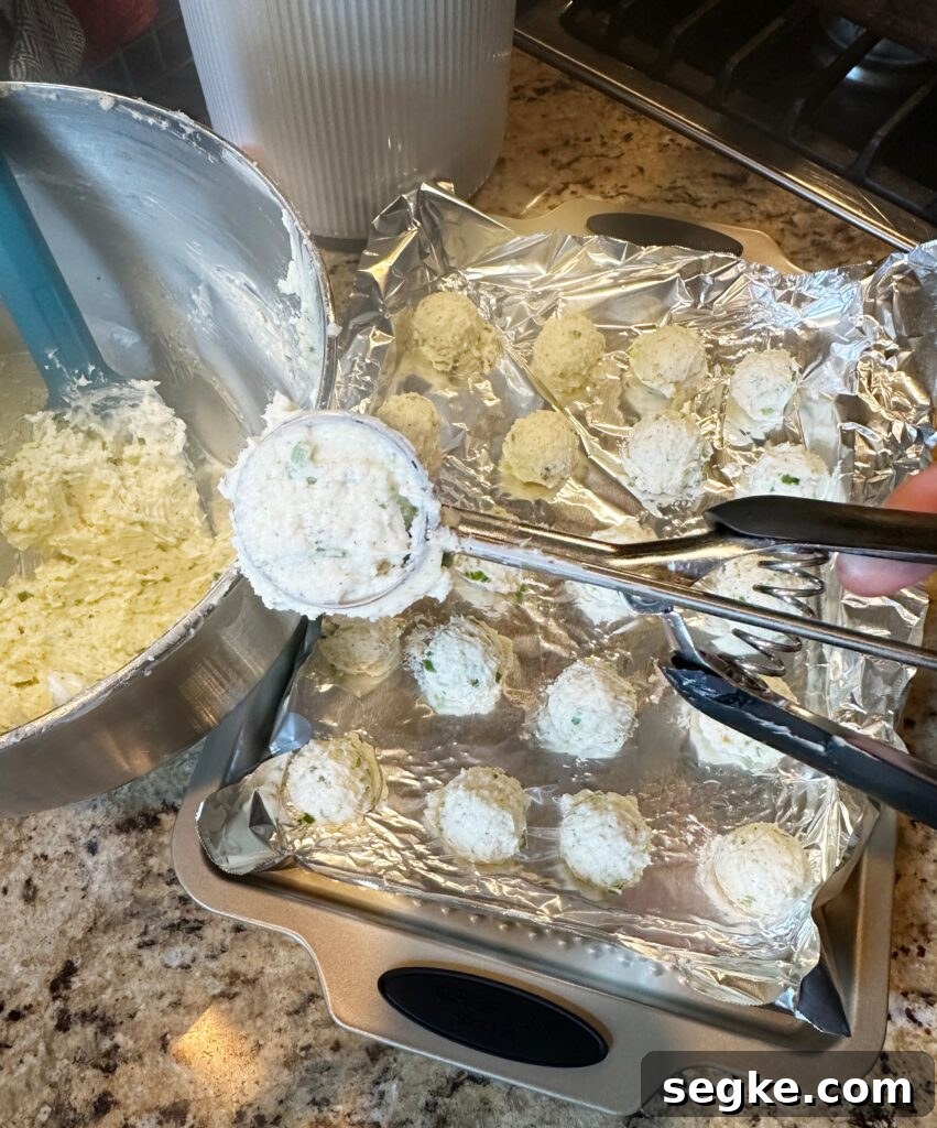 A butter ball in an ice cream scoop