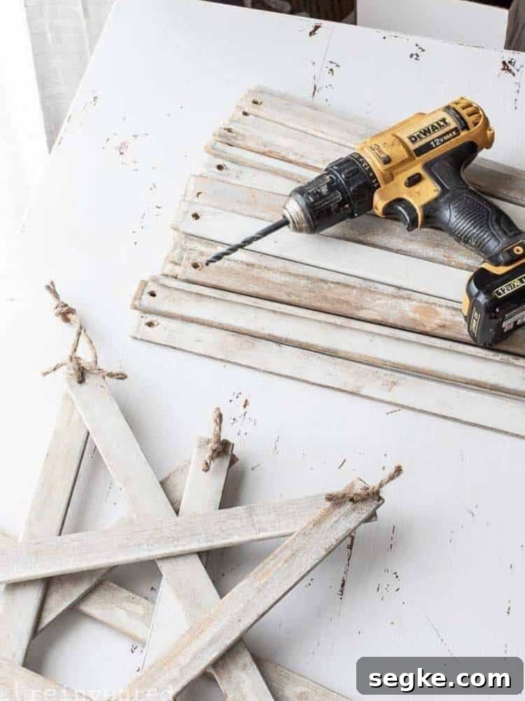 Wonderful Wednesday Blog Hop: 20th Link Party 6 DIY wood star with wood slats and a drill by Reinvented Delaware