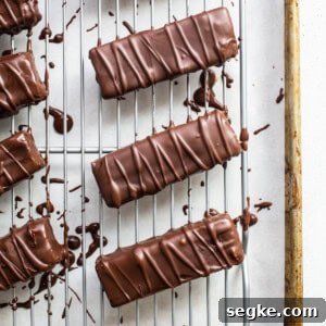 Chocolate bars on a cooling rack.