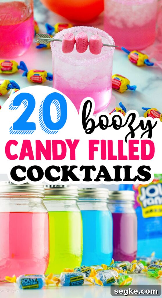 Candy cocktails are pretty, colorful, and yummy. They're perfect for a party or a shower. Here are 20 of the prettiest candy cocktails ever.