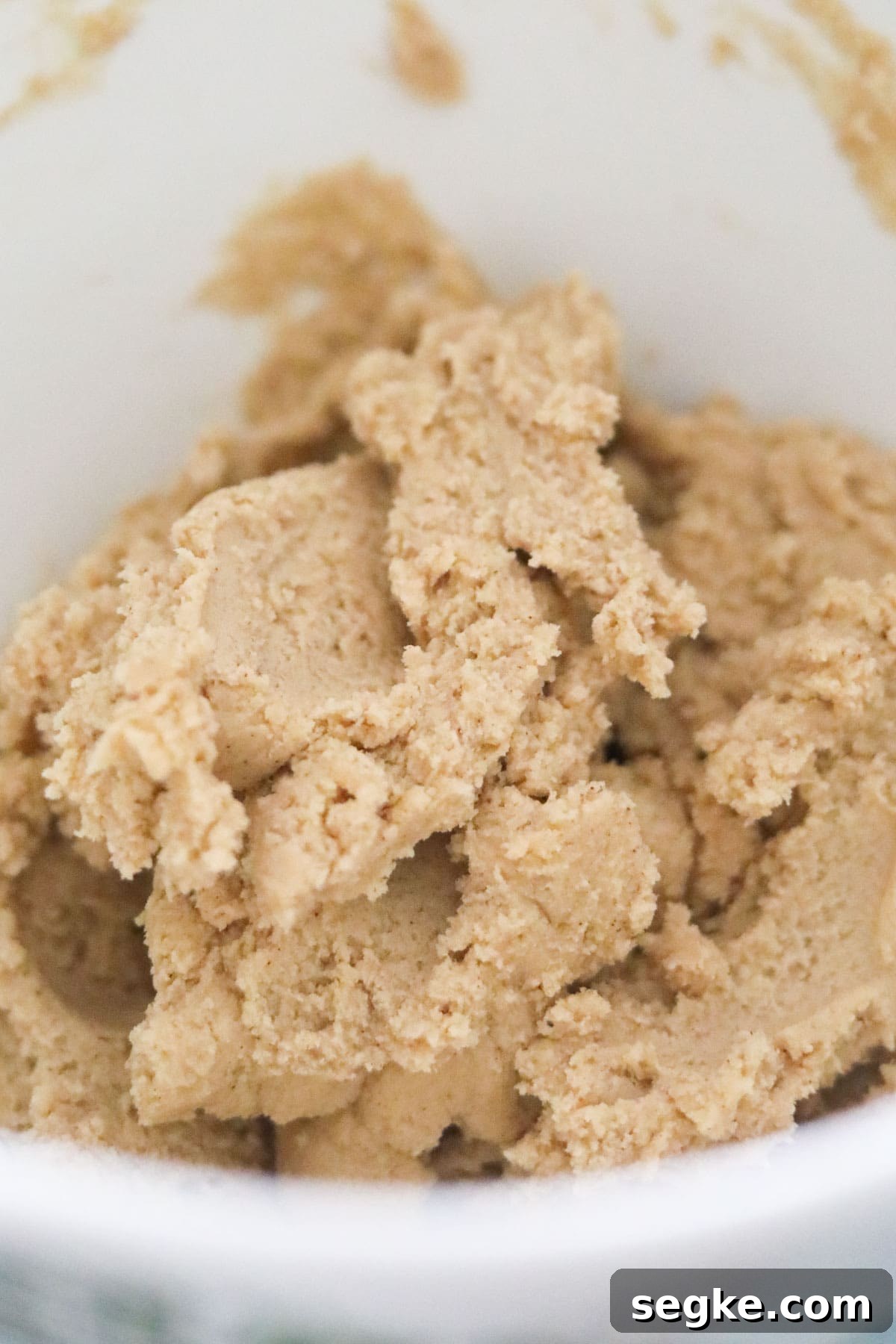 butter cookies dough in mixer bowl.
