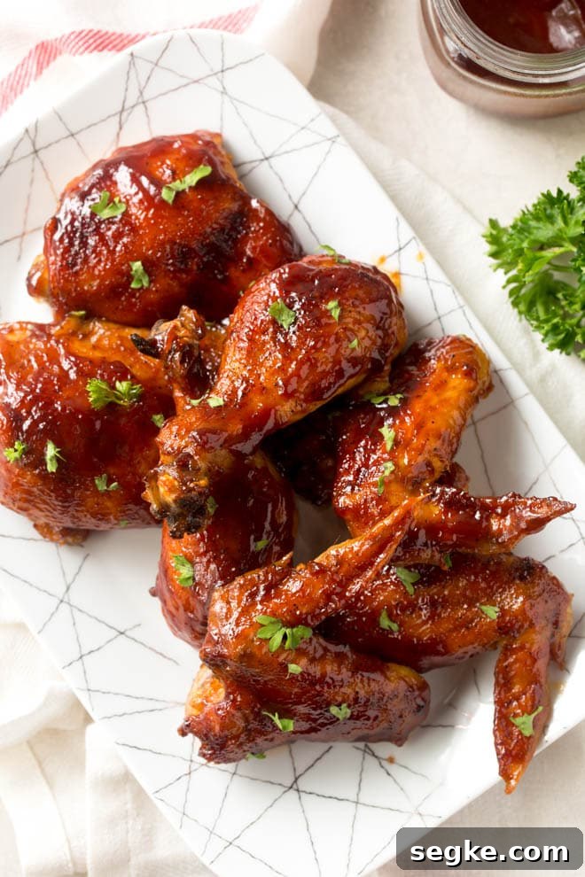Made homemade baked bbq chicken with a few simple ingredients. The simple seasoning and sauce is too good to resist. #homemade #baked #bbq #chicken #dinner #recipe
