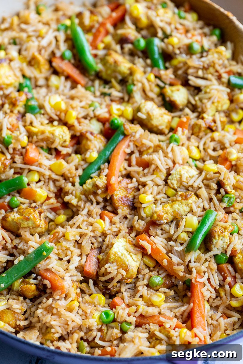 tofu fried rice with veggies