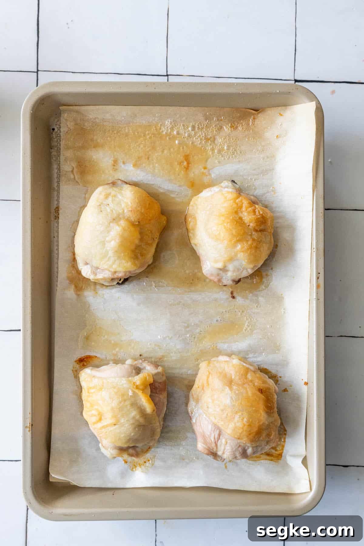 Crispy Oven-Baked Ranch Chicken Thighs 7 Partially baked chicken thighs