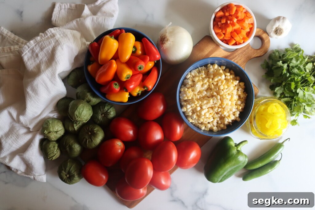 Ingredients for Southwestern Vegetable Soup