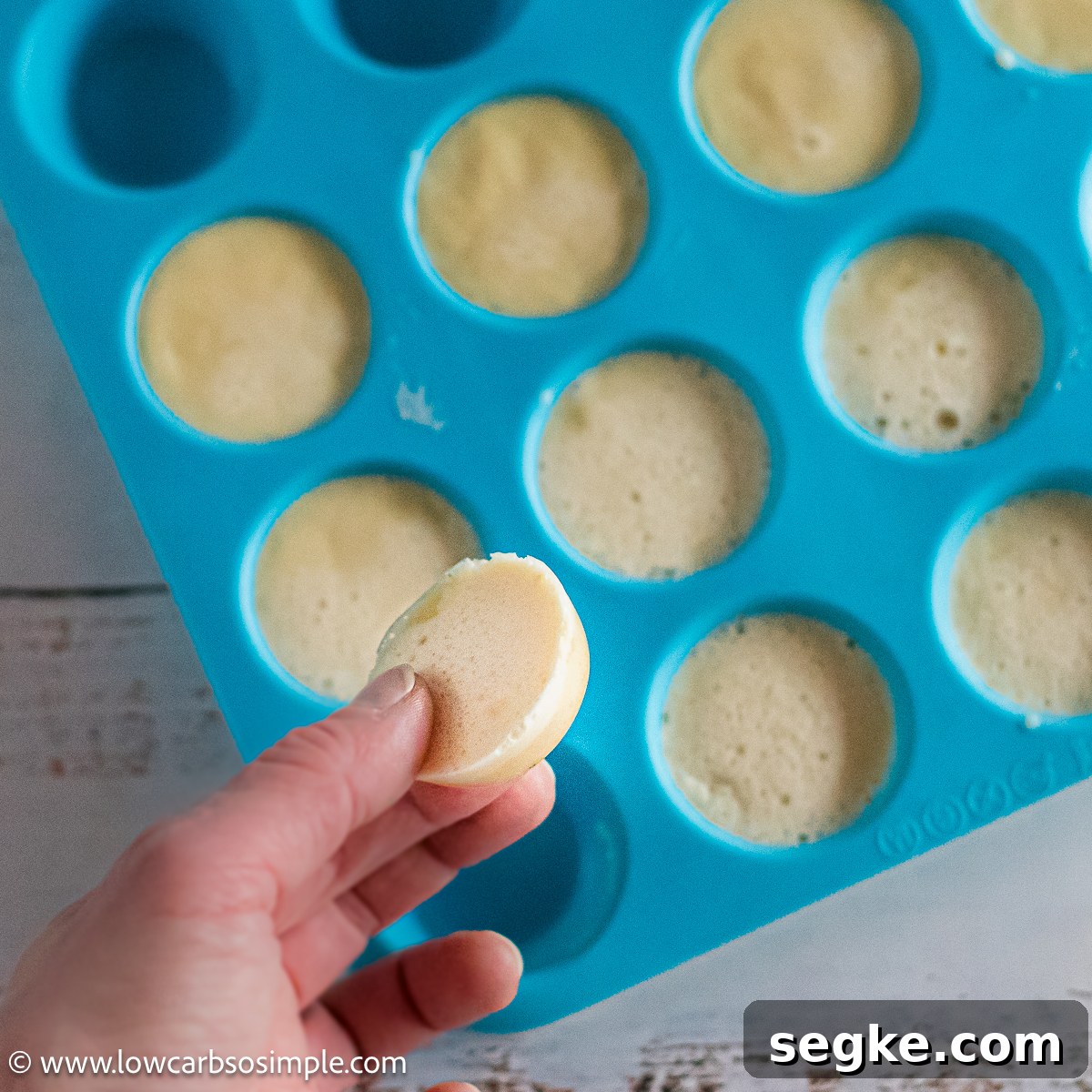 Keto Eggnog Gummies for Low-Carb Holiday Treats 11 Ready Eggnog Gummy Removed from the Muffin Pan | Low-Carb, So Simple
