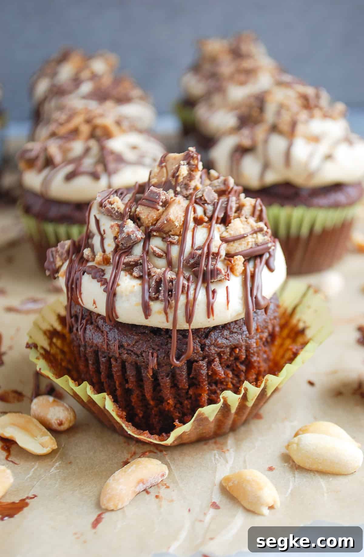 paleo chocolate cupcake in liner 