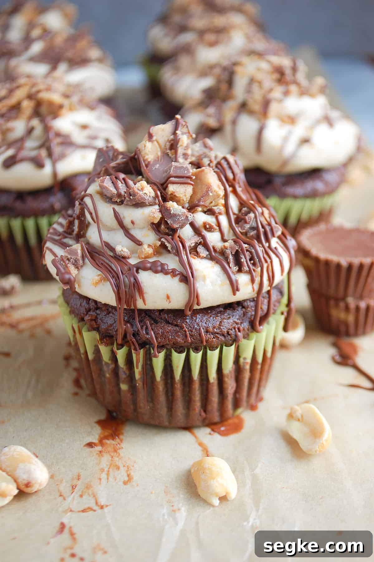 paleo chocolate cupcake on parchment paper