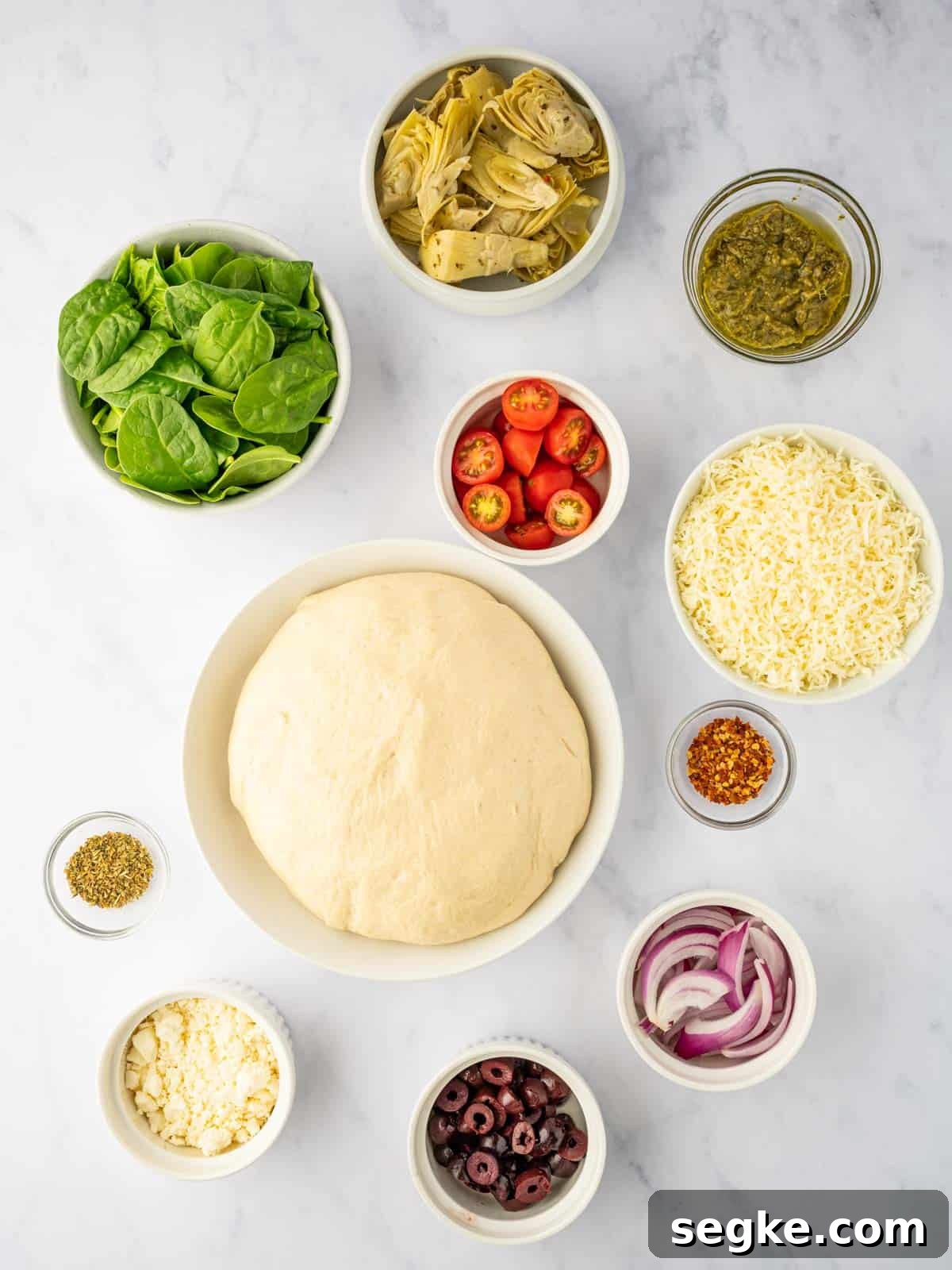 Homemade Crispy Mediterranean Pizza with Feta and Olives 3 Ingredients needed for homemade pizza