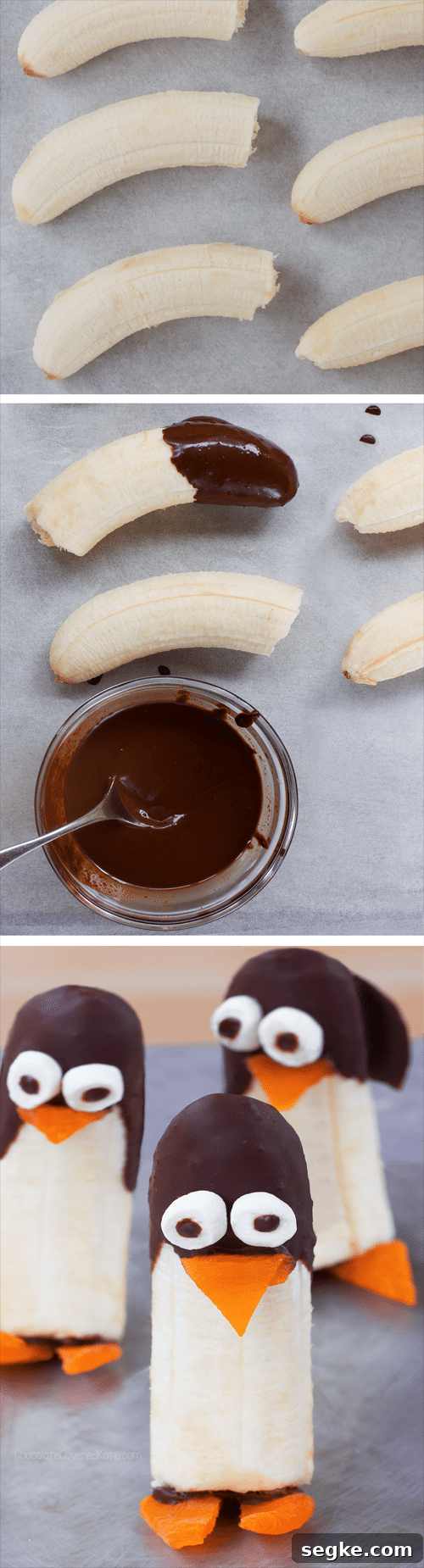 Peel the bananas, dip in melted chocolate, then use the... full recipe instructions