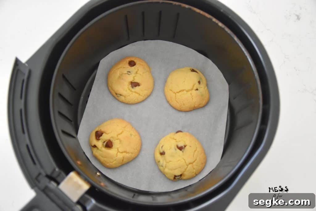 Air Fryer Chocolate Chip Cookies from Cake Mix 10 chocolate chip cookies in an air fryer