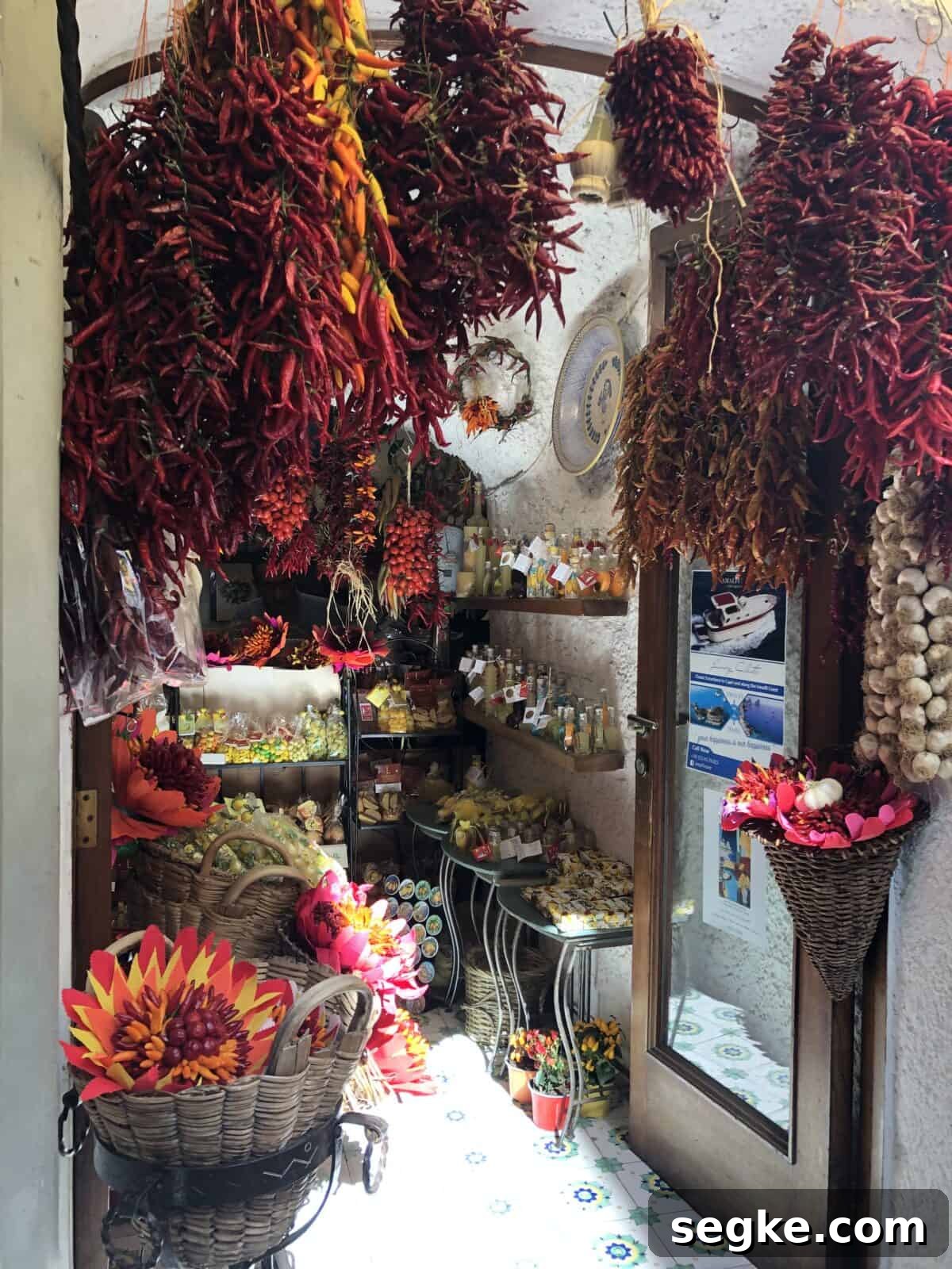 process shot: Naples street shop with chiles