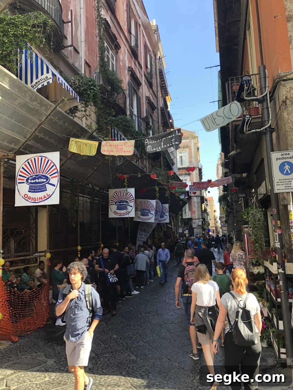 process shot: Naples street scene