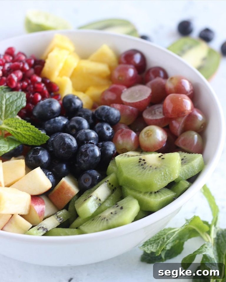 Bowl of mixed fruit for fruit salad