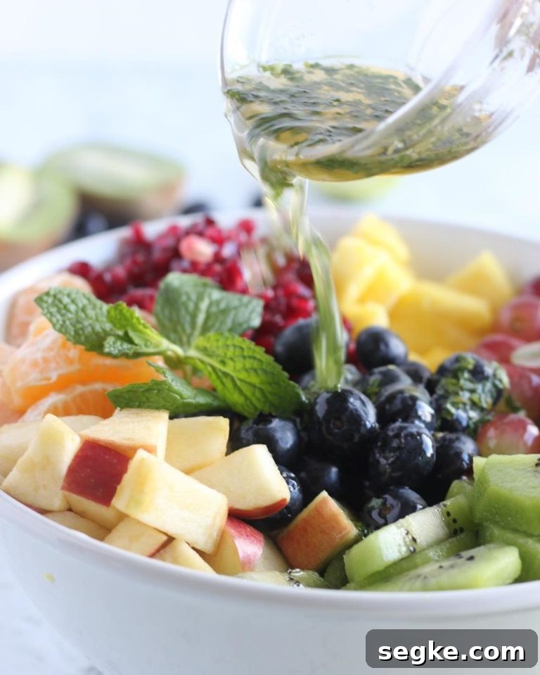 Serving bowl of fruit salad