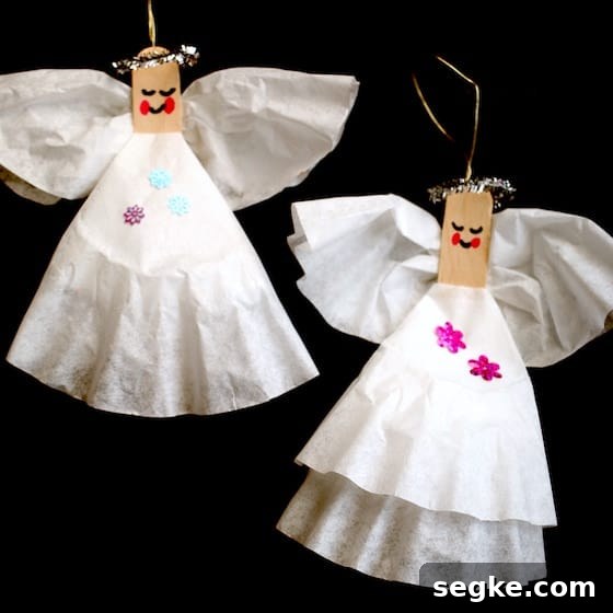 coffee filter angels black background