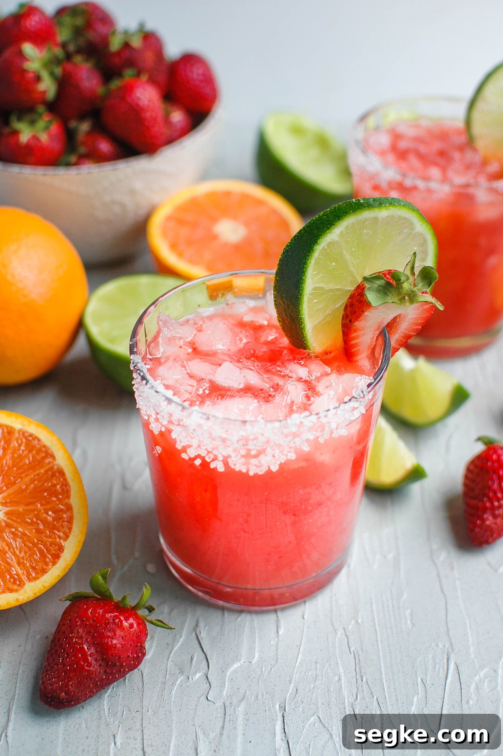 Strawberry Orange Margarita Cocktail Recipe 2 Strawberry Orange Margaritas