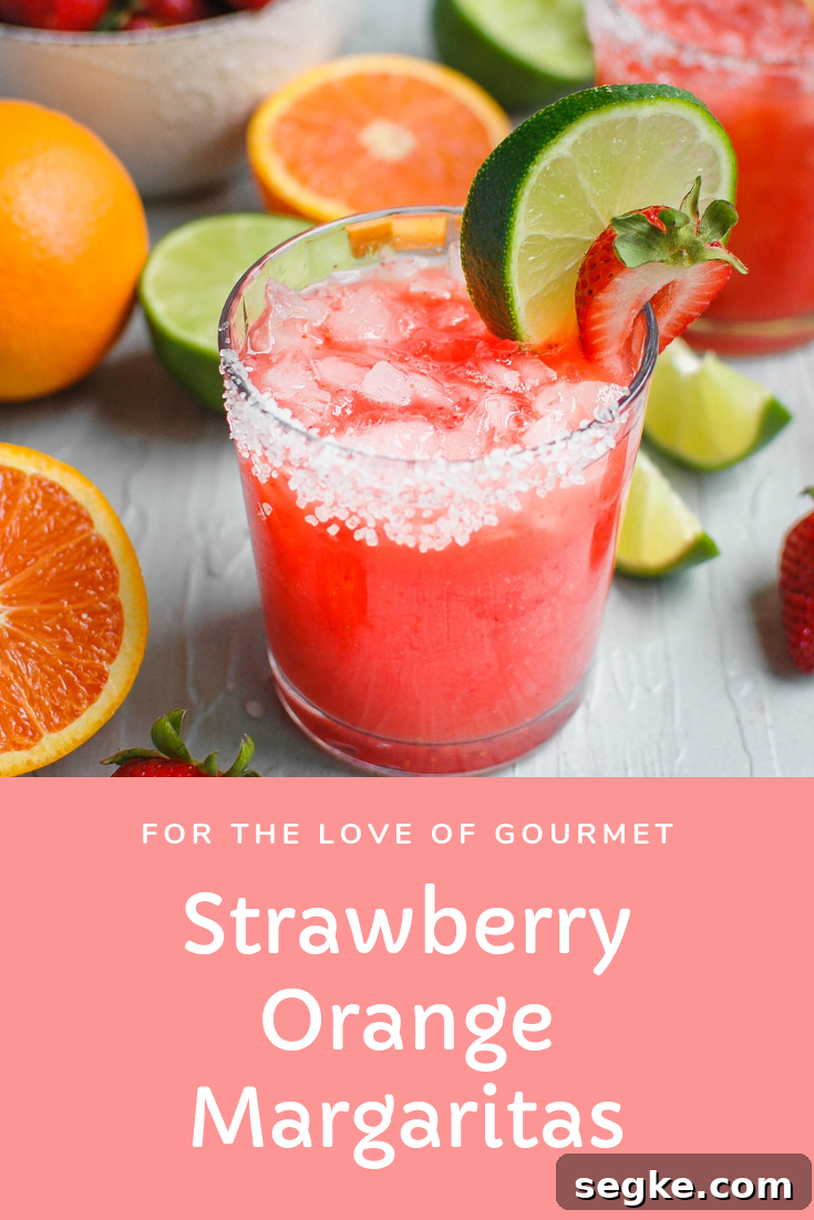 Strawberry Orange Margarita Cocktail Recipe 5 Strawberry Orange Margaritas are delicious for Cinco de Mayo, Taco Tuesday, or any summer evening on the patio.