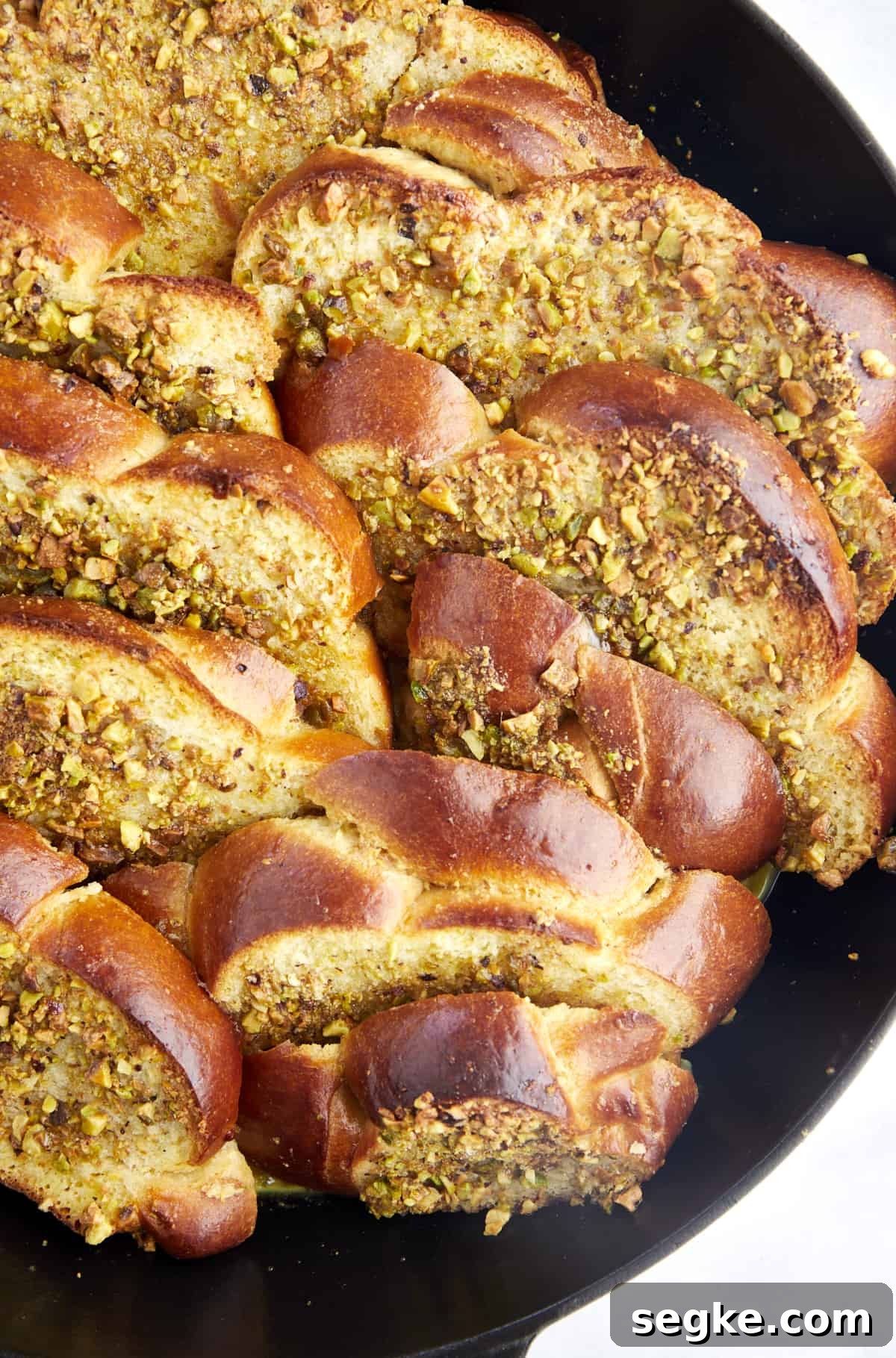 Served baklava challah french toast