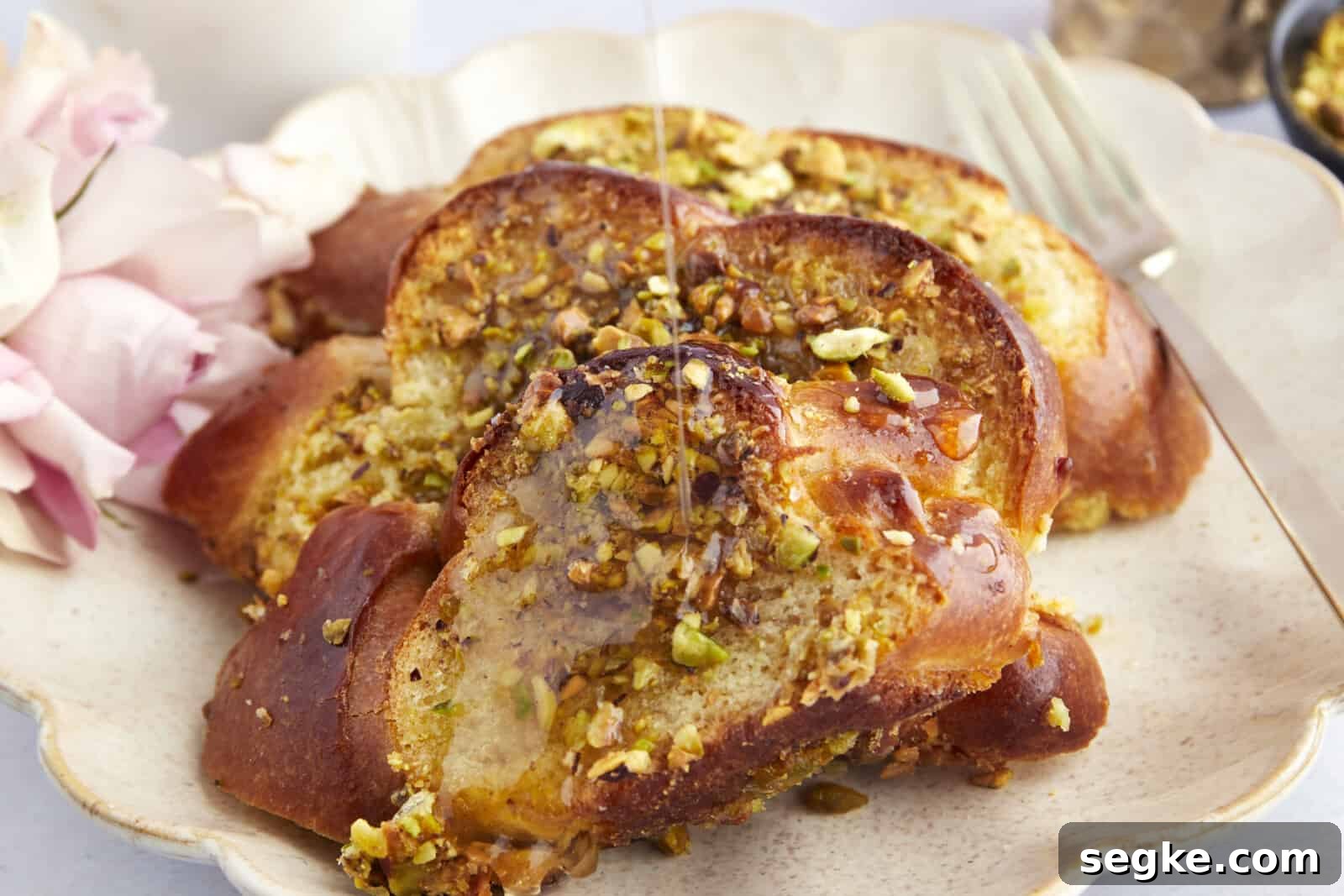Final plated baklava french toast