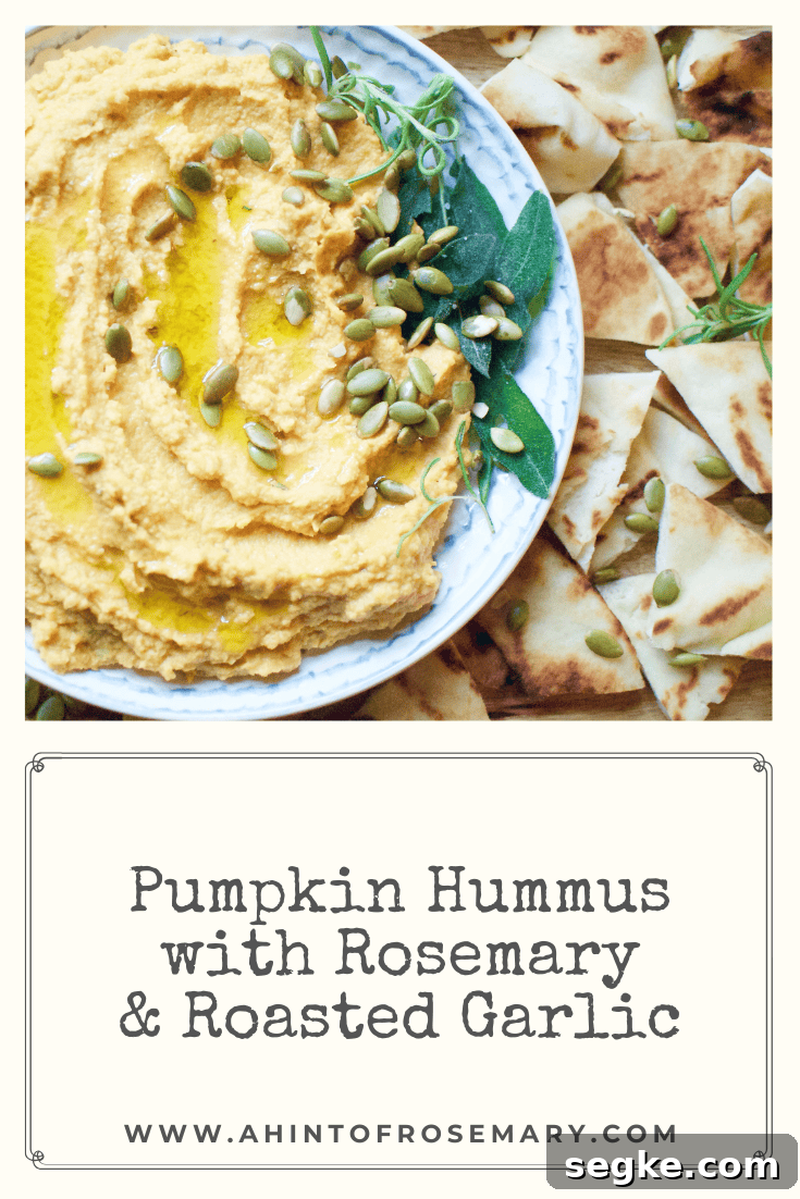 Pumpkin Hummus with Rosemary & Roasted Garlic