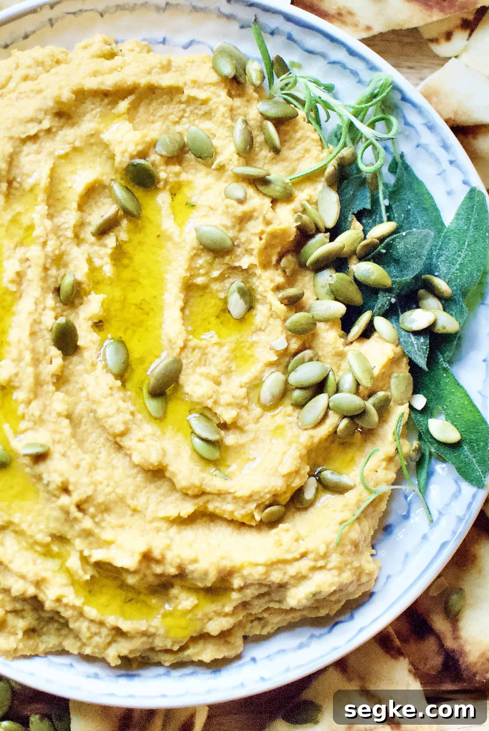 Pumpkin Hummus with Rosemary & Roasted Garlic