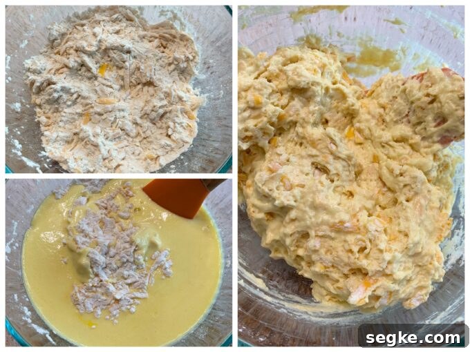 Mixing Cheddar Quick Bread.