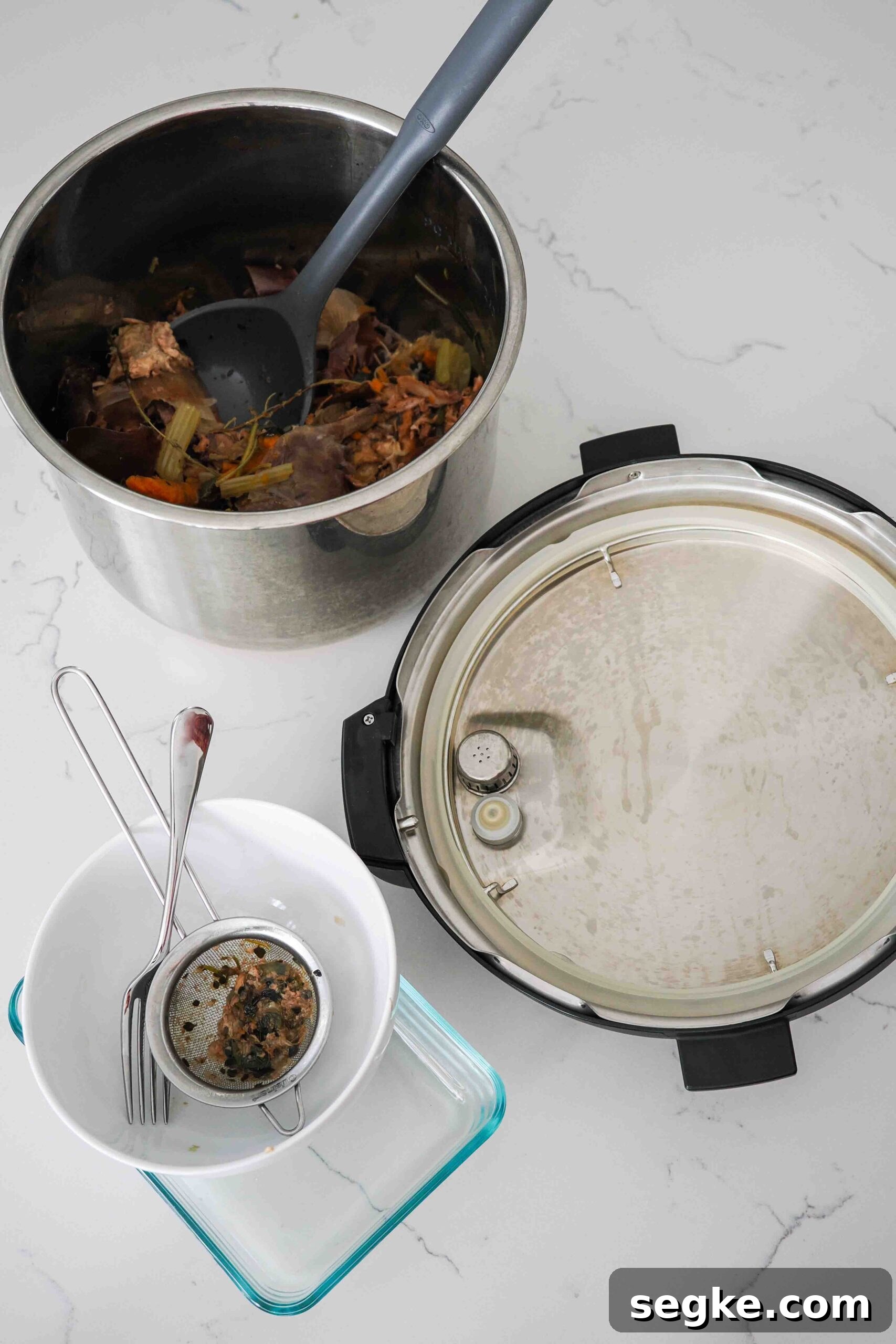 Instant Pot Chicken Bone Broth Recipe 12 Dishes used to make chicken bone broth in the Instant Pot.